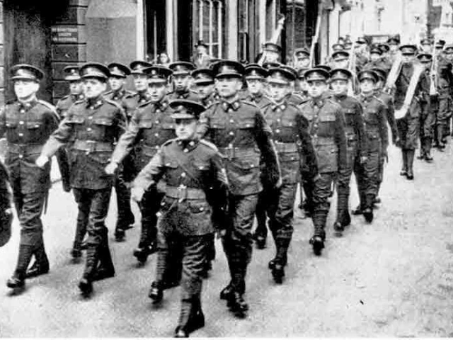 Royal Jersey Militia marching through St Helier